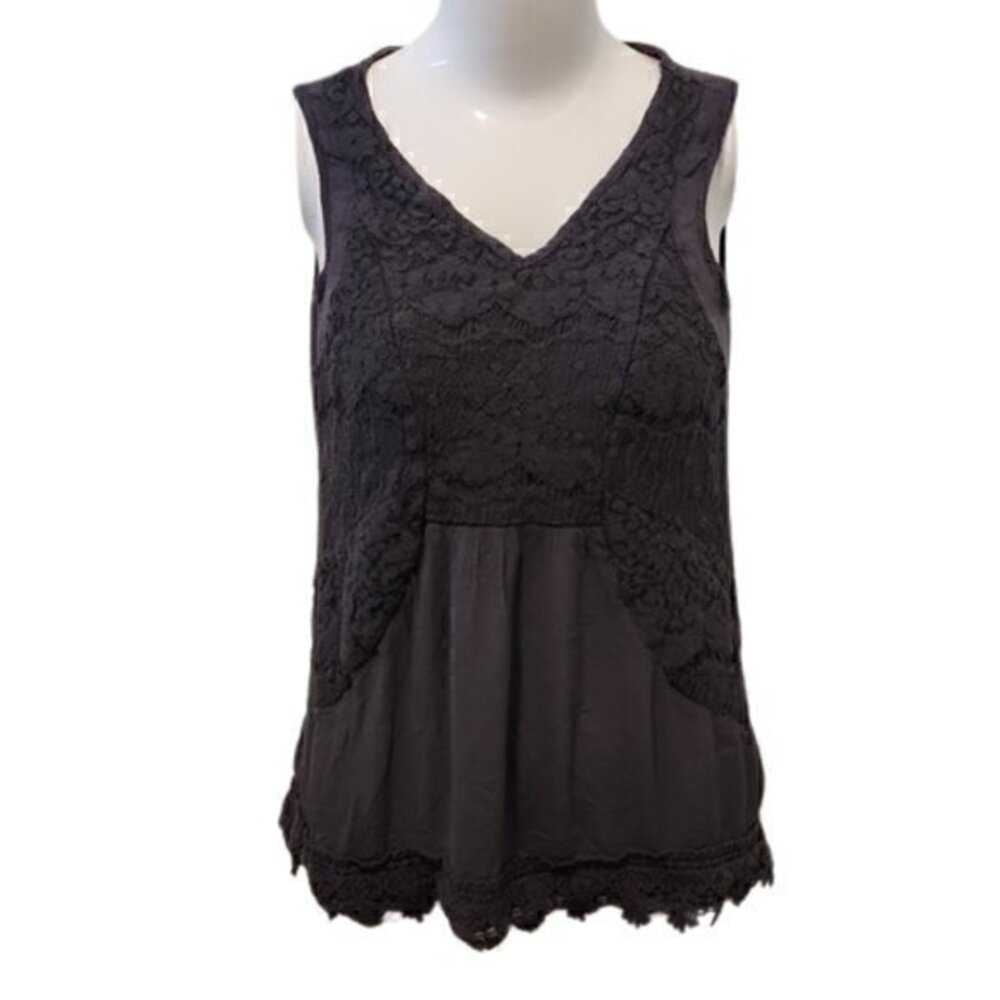 [Knox Rose] Gray Lace Tank - Size S